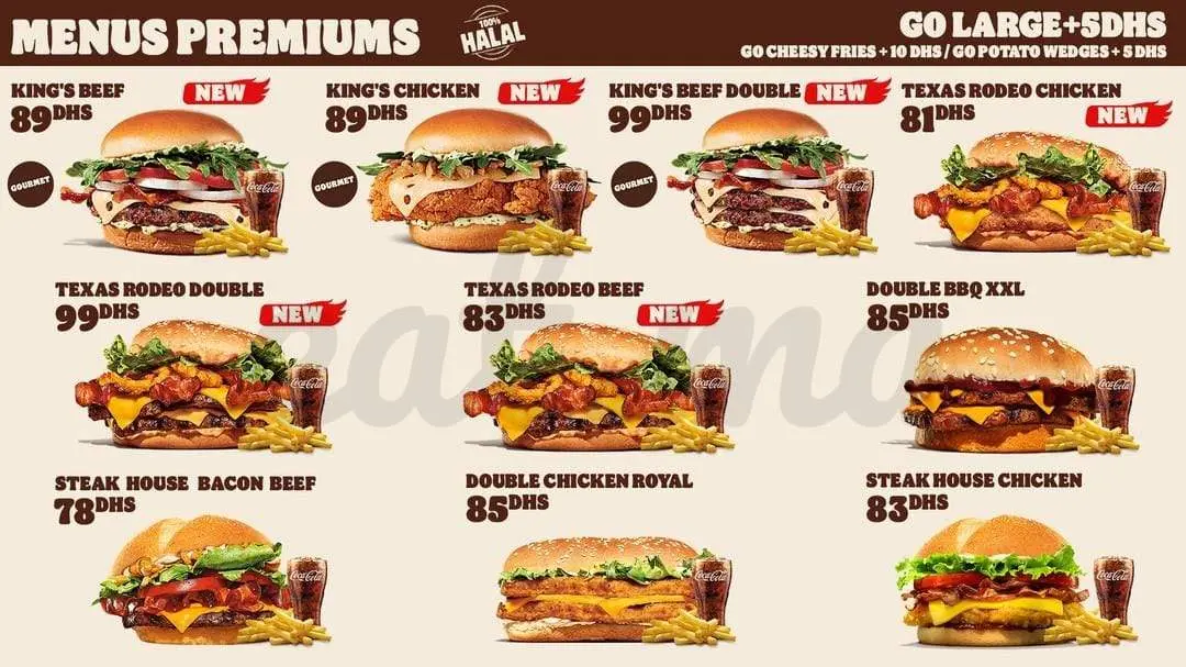 Menu Burger King Relais Al Baïda – page 2
