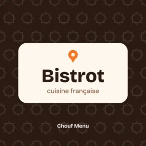 Couverture Chouf Menu : Bistrot cuisine française