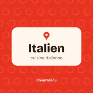 Couverture Chouf Menu : Italien cuisine italienne