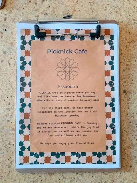Menu PickNick Café – page 1