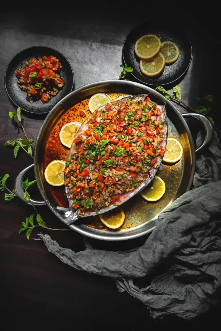 Poisson cuit aux légumes et à la chermoula